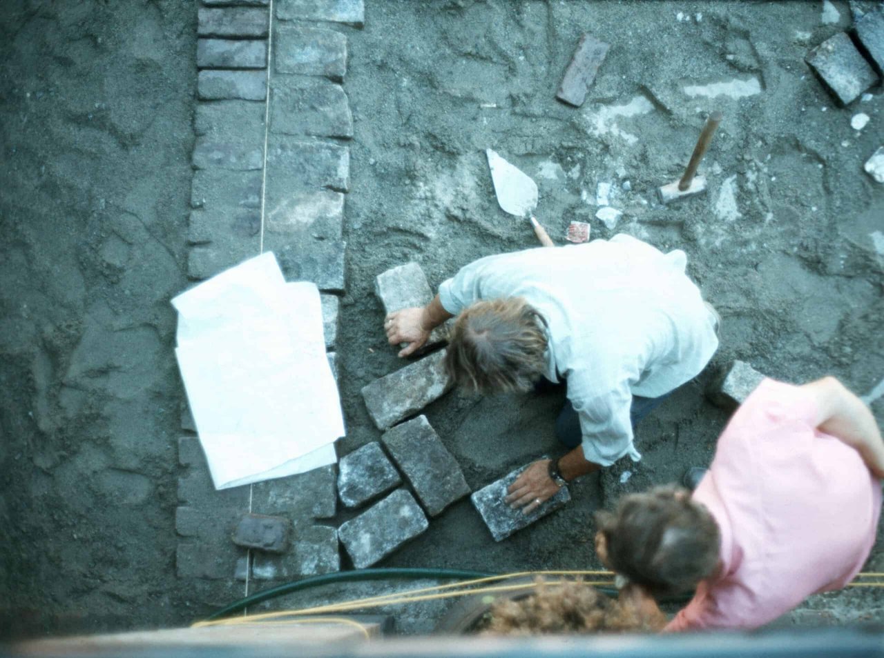 Street restoration in Blood Alley Square, 1973. CVA 780-522