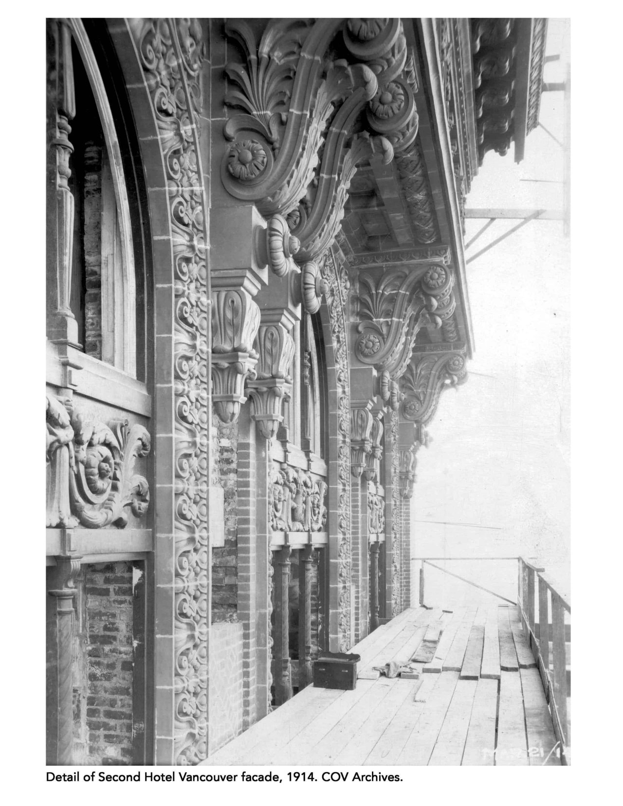 Portion of the second Hotel Vancouver facade, 1914. City of Vancouver Archives Hot P55.1.