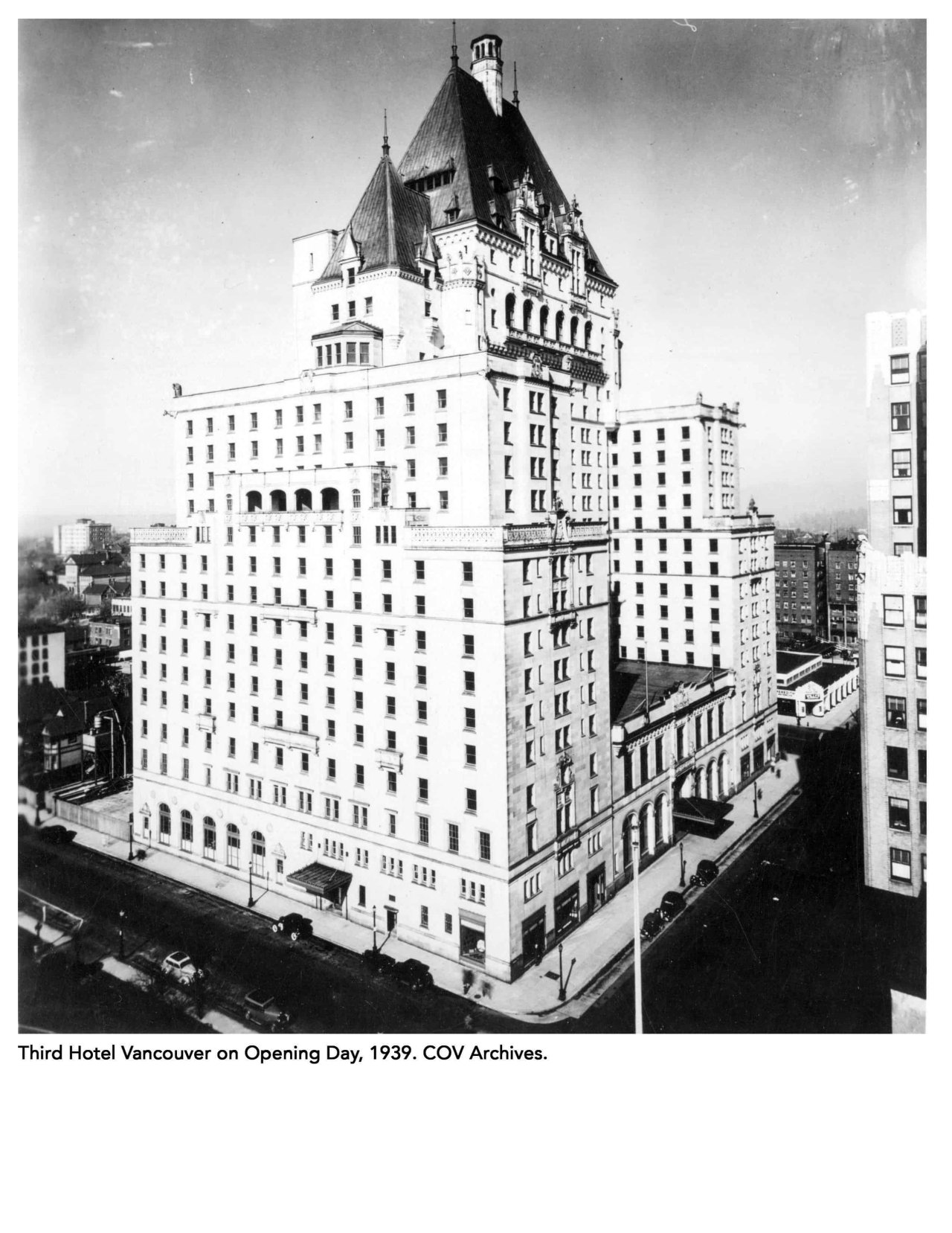 The third Hotel Vancouver on opening day, 1939. City of Vancouve Archives Hot P70.