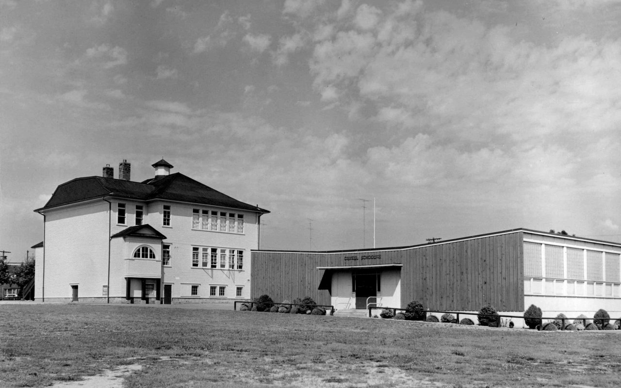 Emily Carr 2 with modern addition, Vancouver School Board Archives