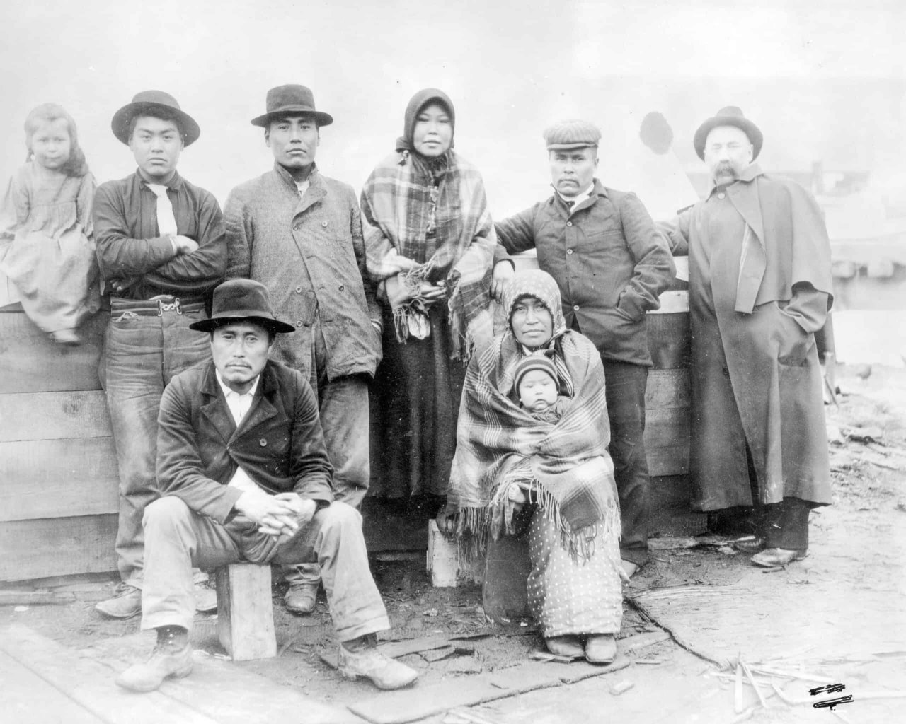 Group photo from camp at Alexander Street Beach, 1898. City of Vancouver Archives, IN P3.