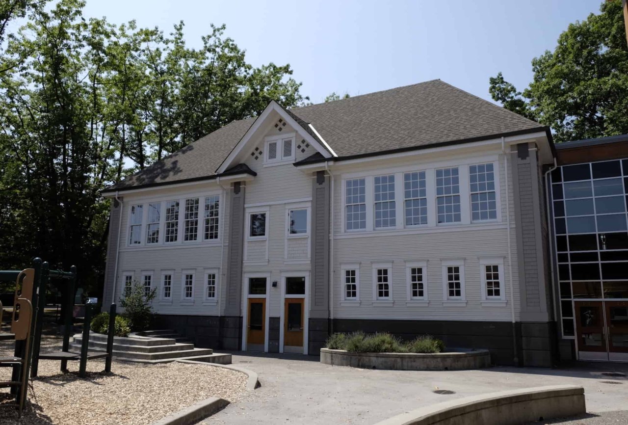 Lord Kitchener School (east) - the restored original wooden school. Credit: Steve Hodder 2018