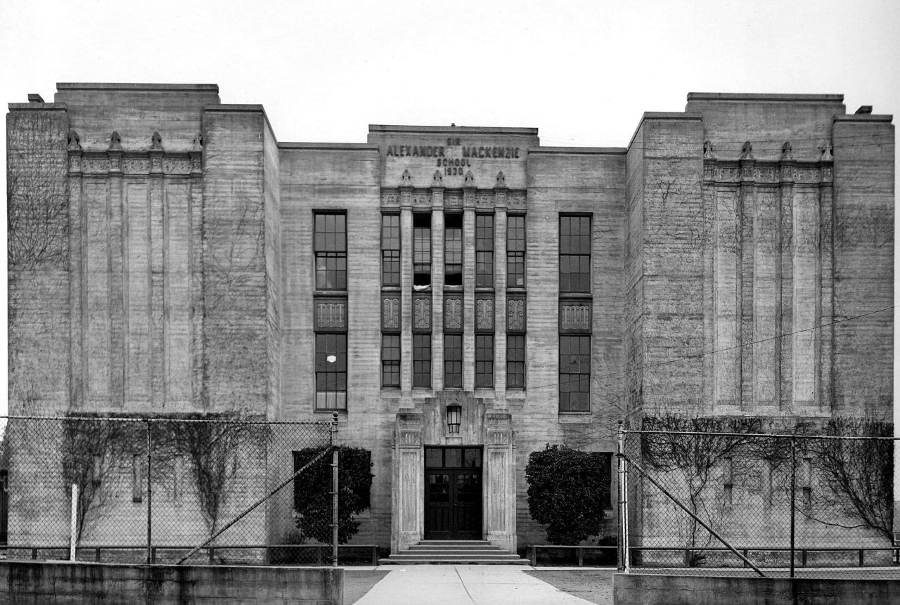 Sir Alexander Mackenzie School Main Entrance, Vancouver School Board Archives