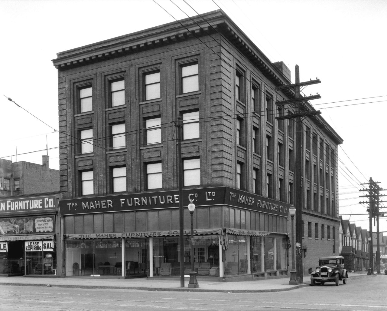 The Maher Furniture Company at 1090 Granville St in 1933. Source: City of Vancouver Archives 99-4324