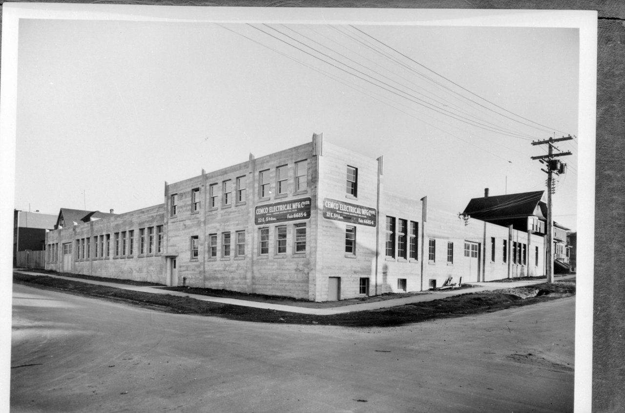 Cemko Electrical Manufacturing Company building at 22 E 5th Ave in 1943. Source: City of Vancouver Archives 586-1783